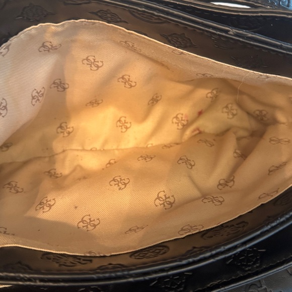 Guess black embossed satchel Zanelle Top Handle purse - Picture 6 of 8